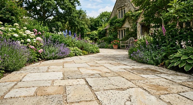 Limestone Patio Installation in Boston, MA