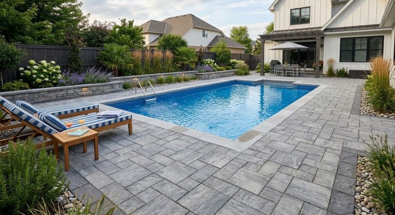 Poolside Hardscaping in Boston, MA